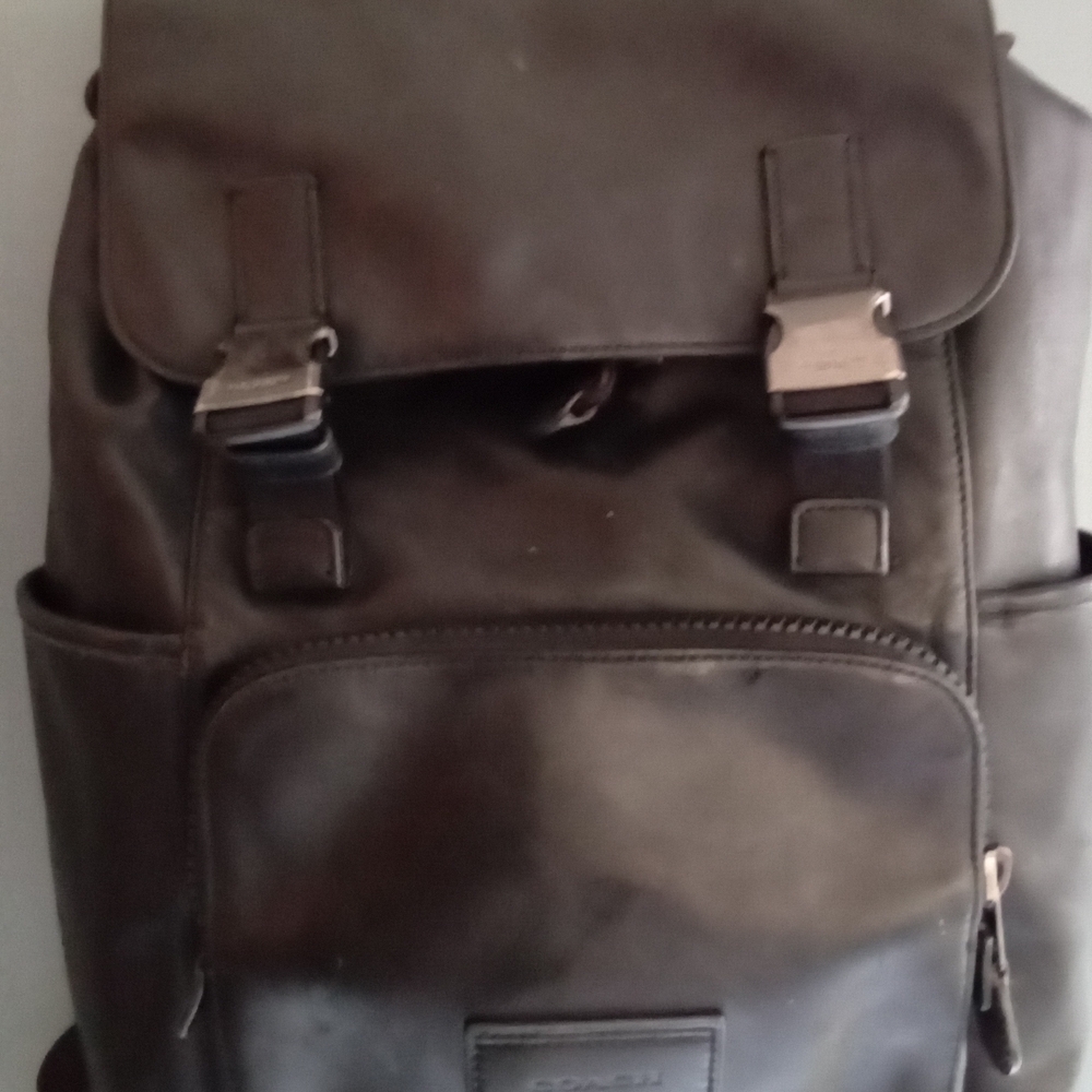 Coach Black Leather Metropolitan Backpack Bag Tra… - image 5